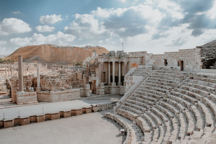 Biblical Beit Shean with historical Roman and Greek Ruins